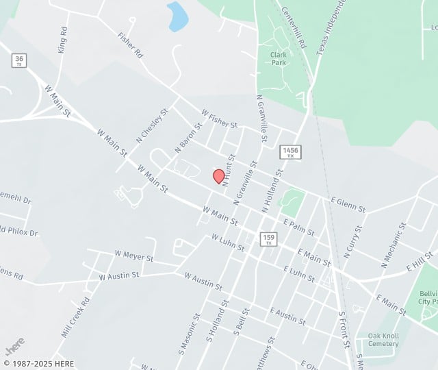 Location Map: 235 West Palm, Suite 106 Bellville, Texas 77418