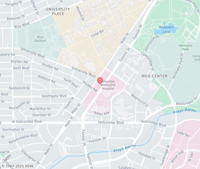 Location Map: 6560 Fannin Street, Suite 1200 Houston, Texas 77030