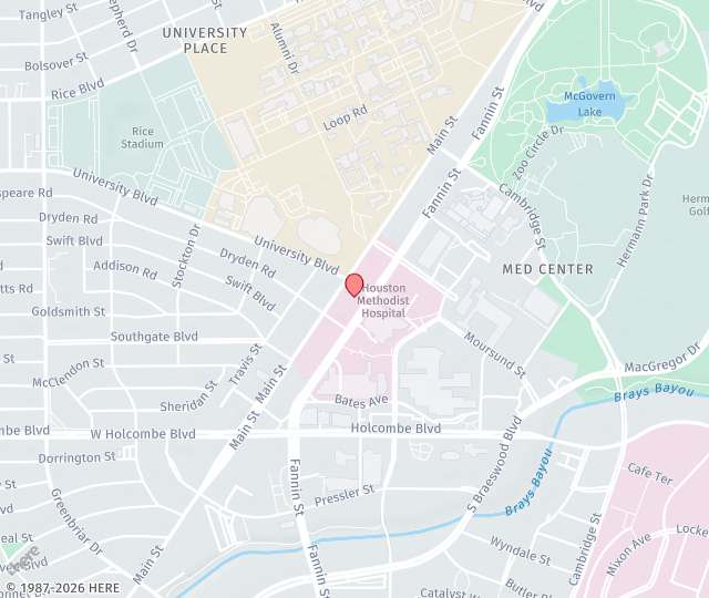 Location Map: 6560 Fannin Street, Suite 1200 Houston, Texas 77030