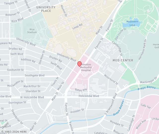 Location Map: 6560 Fannin Street, Suite 1200 Houston, TX 77030